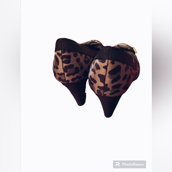 High Heels Cheetah Print w/bows Black & Grey - Picture 2 of 3